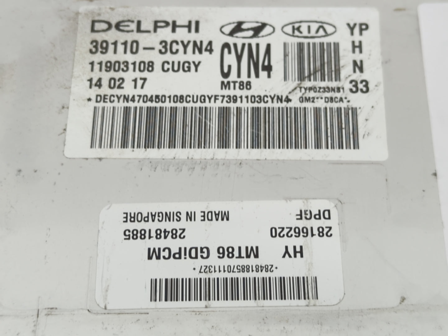 2017-2018 Kia Sedona PCM Engine Control Computer ECU ECM PCU OEM P/N:39110-3CYN4 Fits Fits 2017 2018 OEM Used Auto Parts - O
