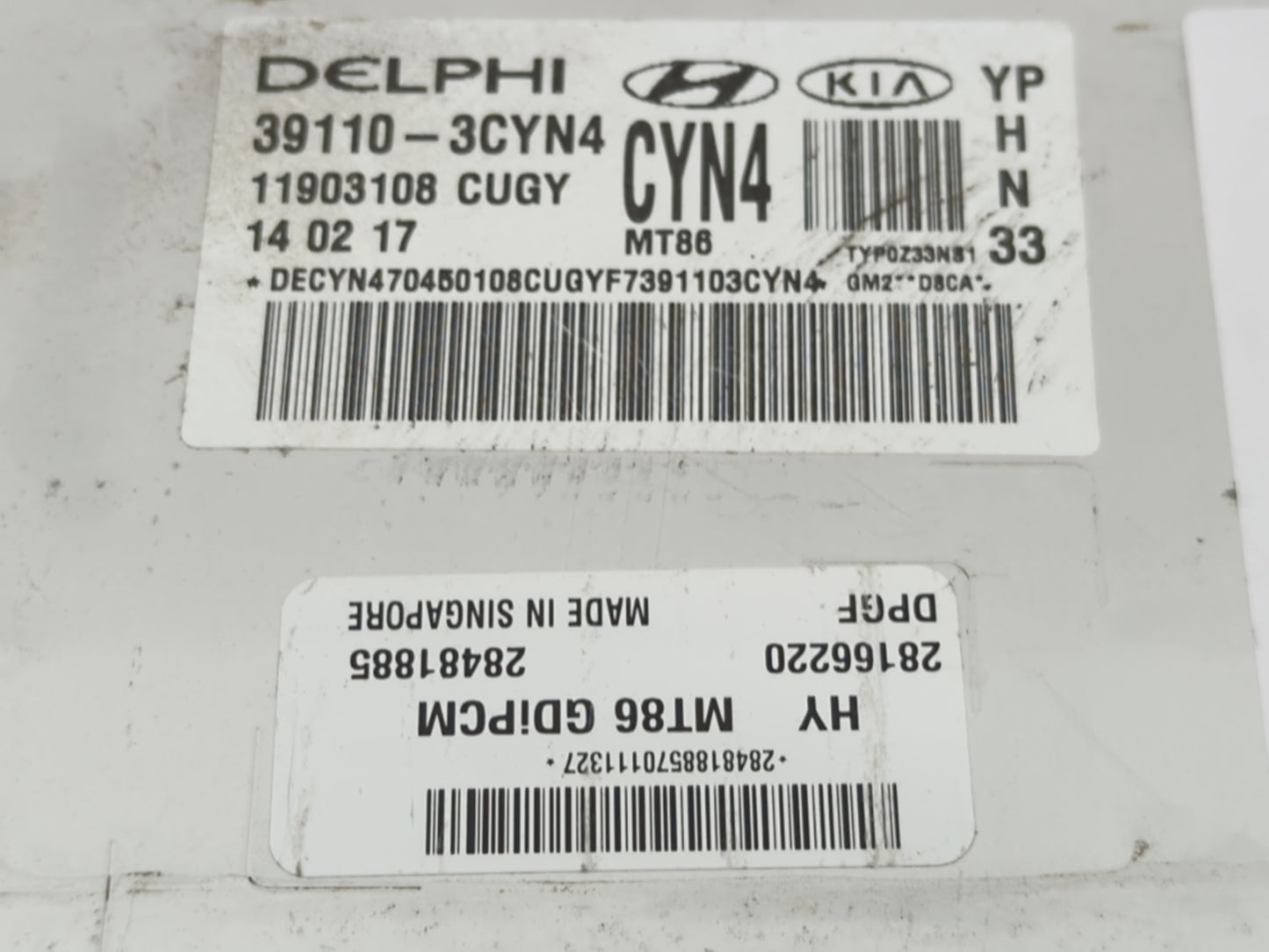 2017-2018 Kia Sedona PCM Engine Control Computer ECU ECM PCU OEM P/N:39110-3CYN4 Fits Fits 2017 2018 OEM Used Auto Parts - O