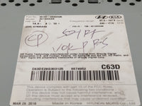 2016-2018 Kia Sorento Radio AM FM Cd Player Receiver Replacement P/N:96160-C6300WK Fits Fits 2016 2017 2018 OEM Used Auto Pa