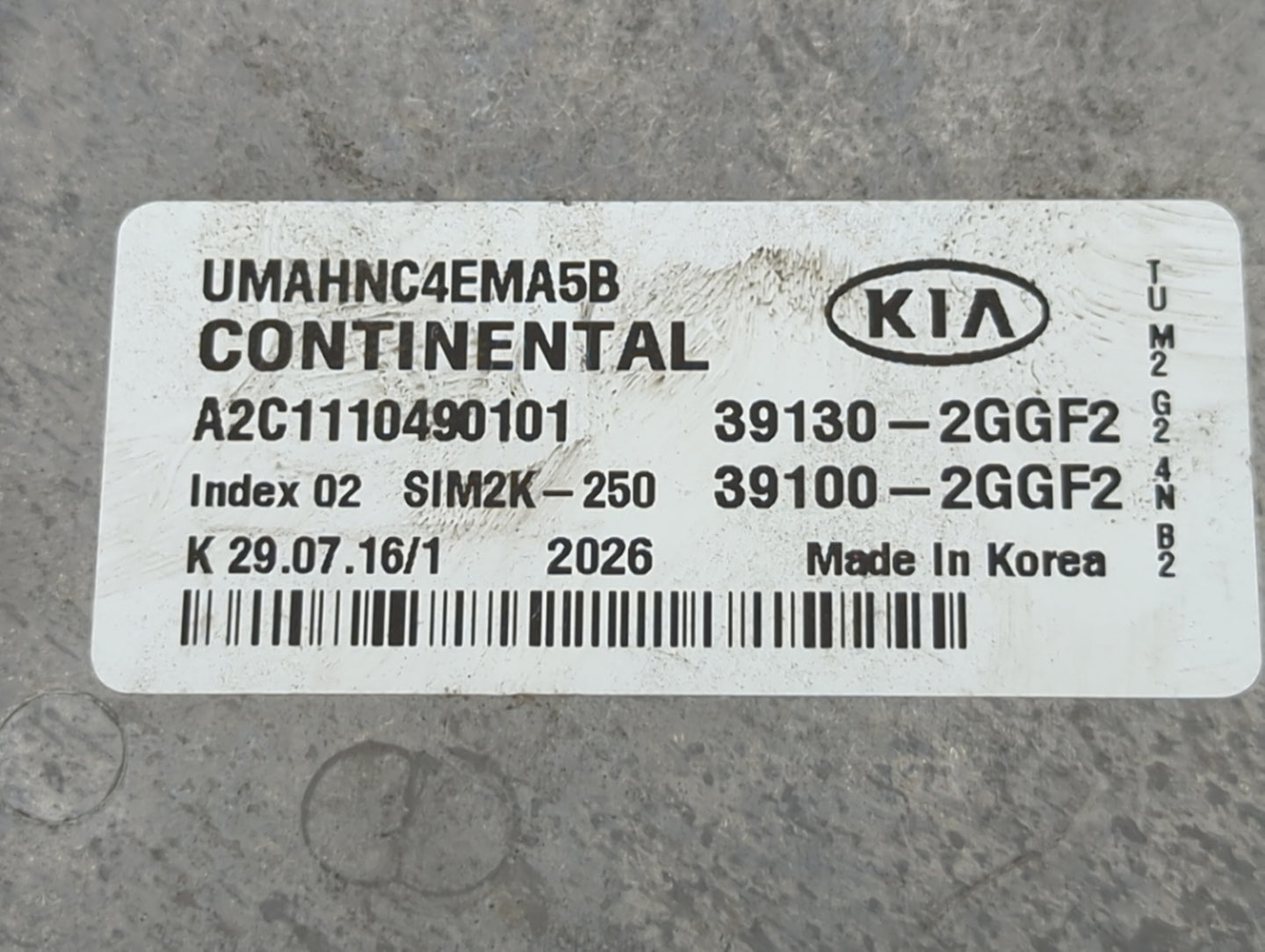 2016-2018 Kia Sorento PCM Engine Control Computer ECU ECM PCU OEM P/N:39100-2GGF2 39130-2GGF2 Fits Fits 2016 2017 2018 OEM U