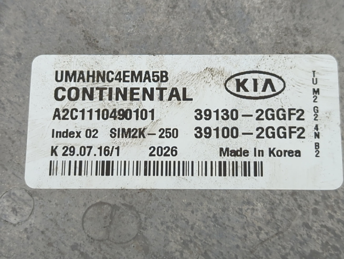 2016-2018 Kia Sorento PCM Engine Control Computer ECU ECM PCU OEM P/N:39100-2GGF2 39130-2GGF2 Fits Fits 2016 2017 2018 OEM U