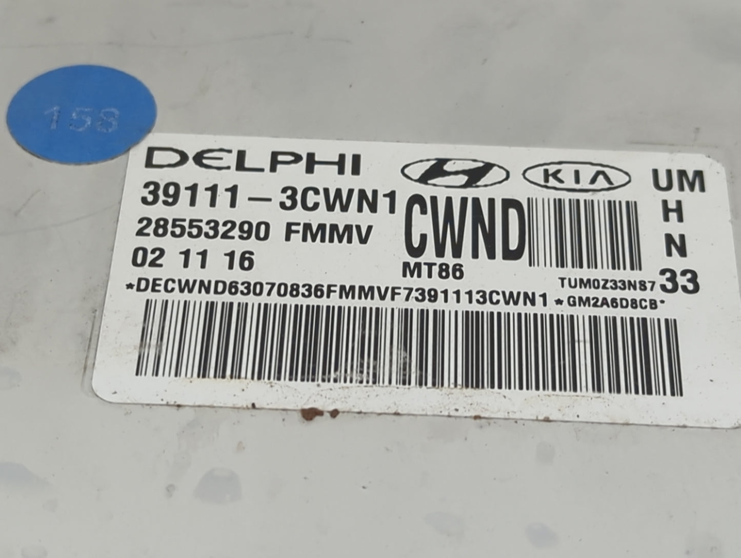2016-2018 Kia Sorento PCM Engine Control Computer ECU ECM PCU OEM P/N:39111-3CWN1 28553290 Fits Fits 2016 2017 2018 OEM Used