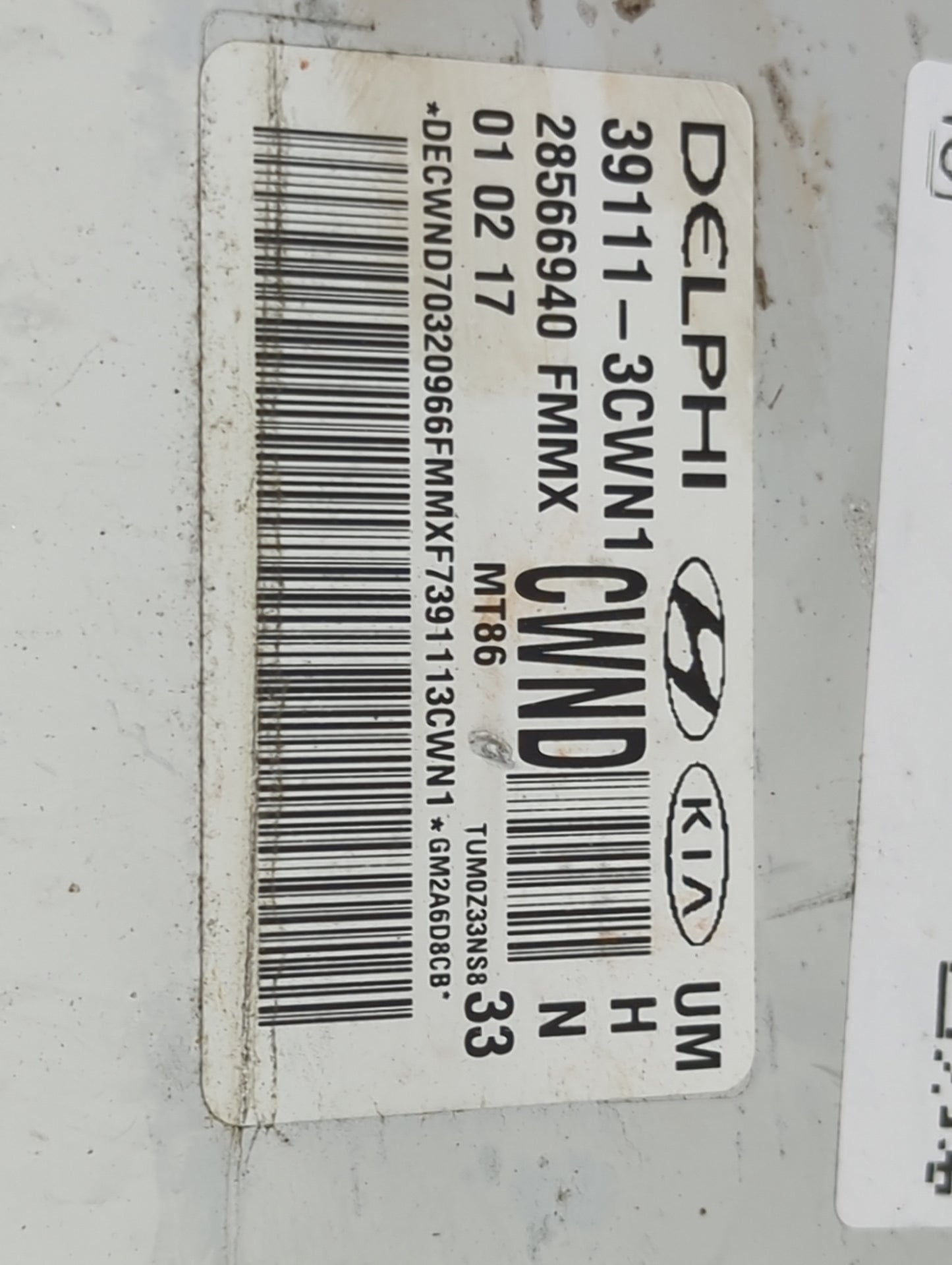 2016-2017 Kia Sorento PCM Engine Control Computer ECU ECM PCU OEM P/N:39111-3CWN1 28566940 Fits Fits 2016 2017 OEM Used Auto