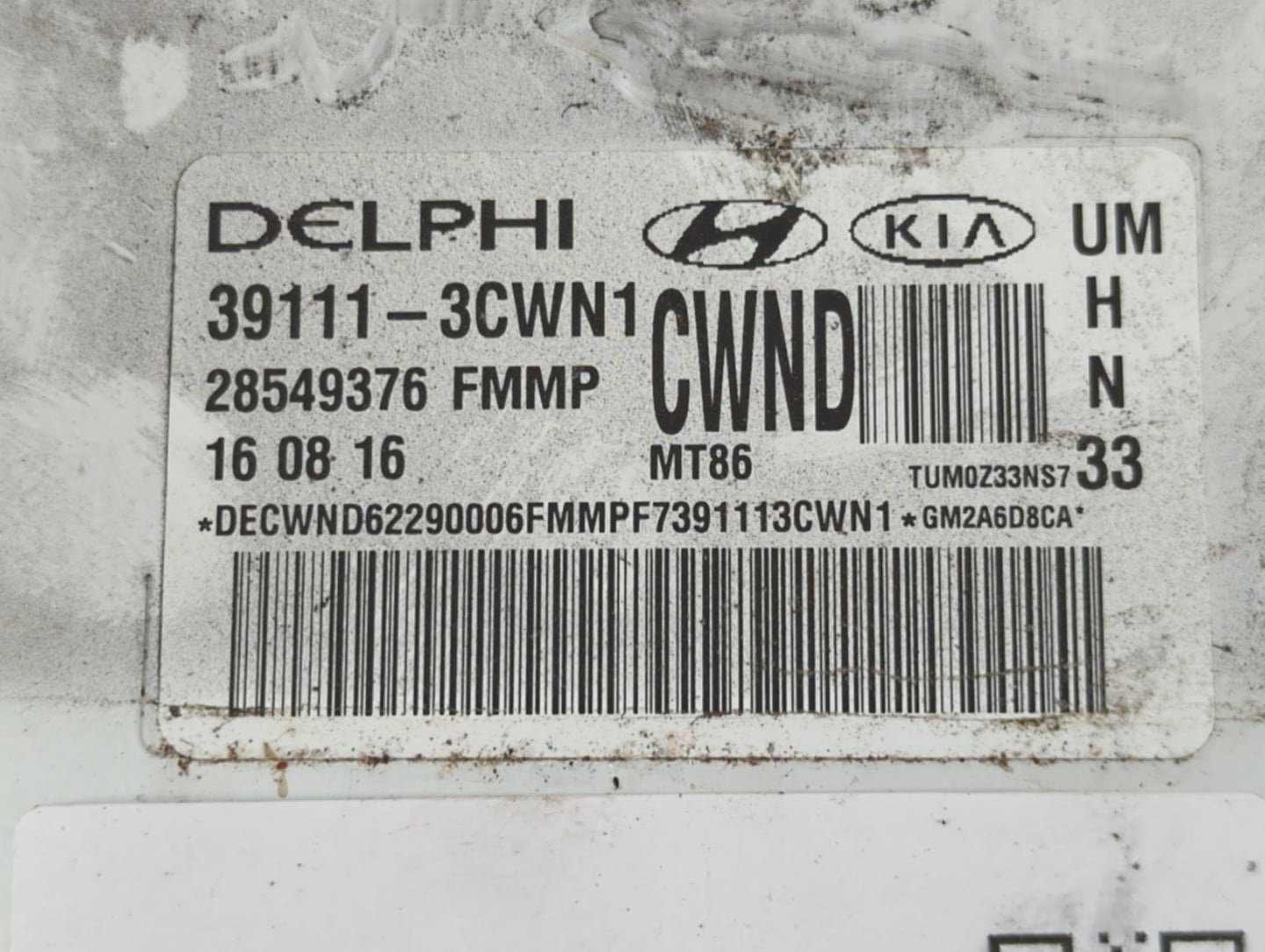 2016-2017 Kia Sorento PCM Engine Control Computer ECU ECM PCU OEM P/N:39111-3CWN1 Fits Fits 2016 2017 OEM Used Auto Parts - 