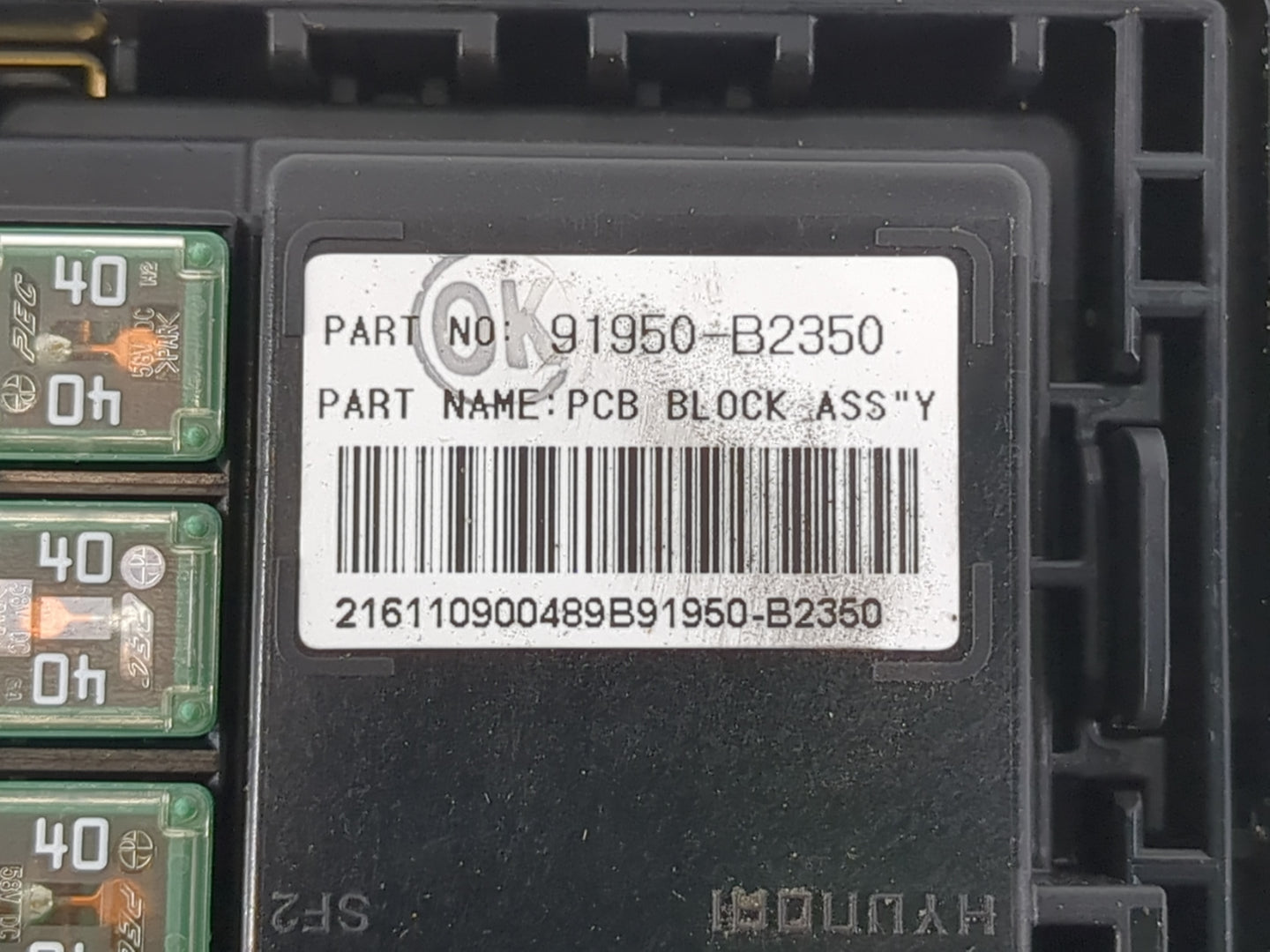 2017-2019 Kia Soul Fusebox Fuse Box Panel Relay Module P/N:91950-B2350 Fits Fits 2017 2018 2019 OEM Used Auto Parts - Oemuse