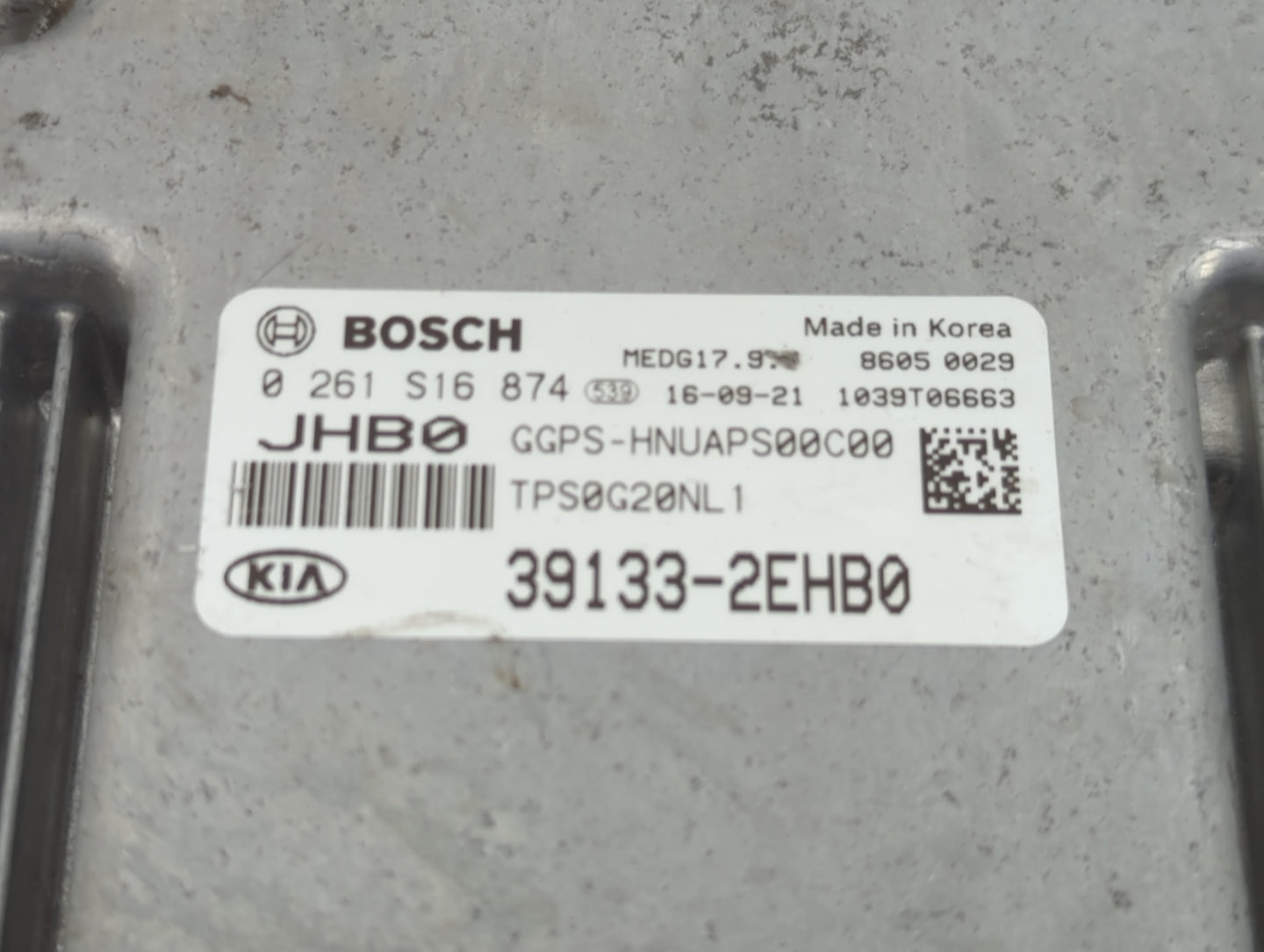 2017-2018 Kia Soul PCM Engine Control Computer ECU ECM PCU OEM P/N:39133-2EHB0 Fits Fits 2017 2018 OEM Used Auto Parts - Oem