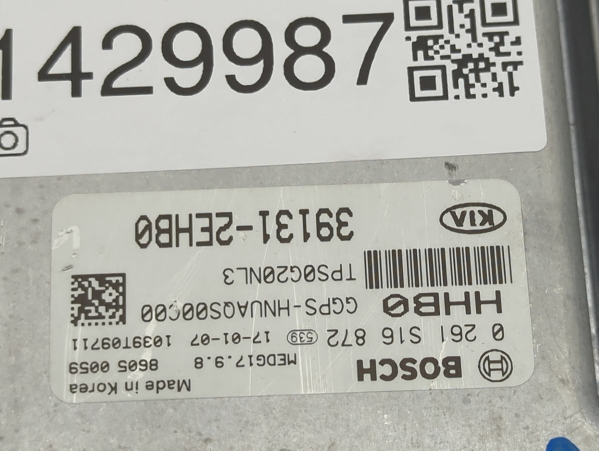 2017-2018 Kia Soul PCM Engine Control Computer ECU ECM PCU OEM P/N:TPS0G20NL3 0261S16872, 39131-2EHB0 Fits Fits 2017 2018 OE