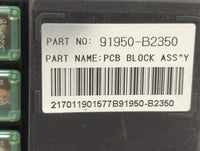 2017-2019 Kia Soul Fusebox Fuse Box Panel Relay Module P/N:91950-B2350 Fits Fits 2017 2018 2019 OEM Used Auto Parts - Oemuse