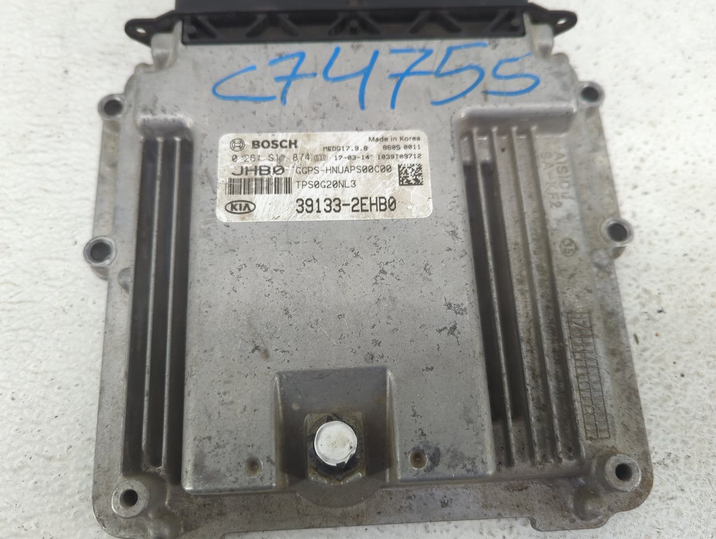 2017-2018 Kia Soul PCM Engine Control Computer ECU ECM PCU OEM P/N:39133-2EHB0 0261S10874, MEDG17.9.8 Fits Fits 2017 2018 OE