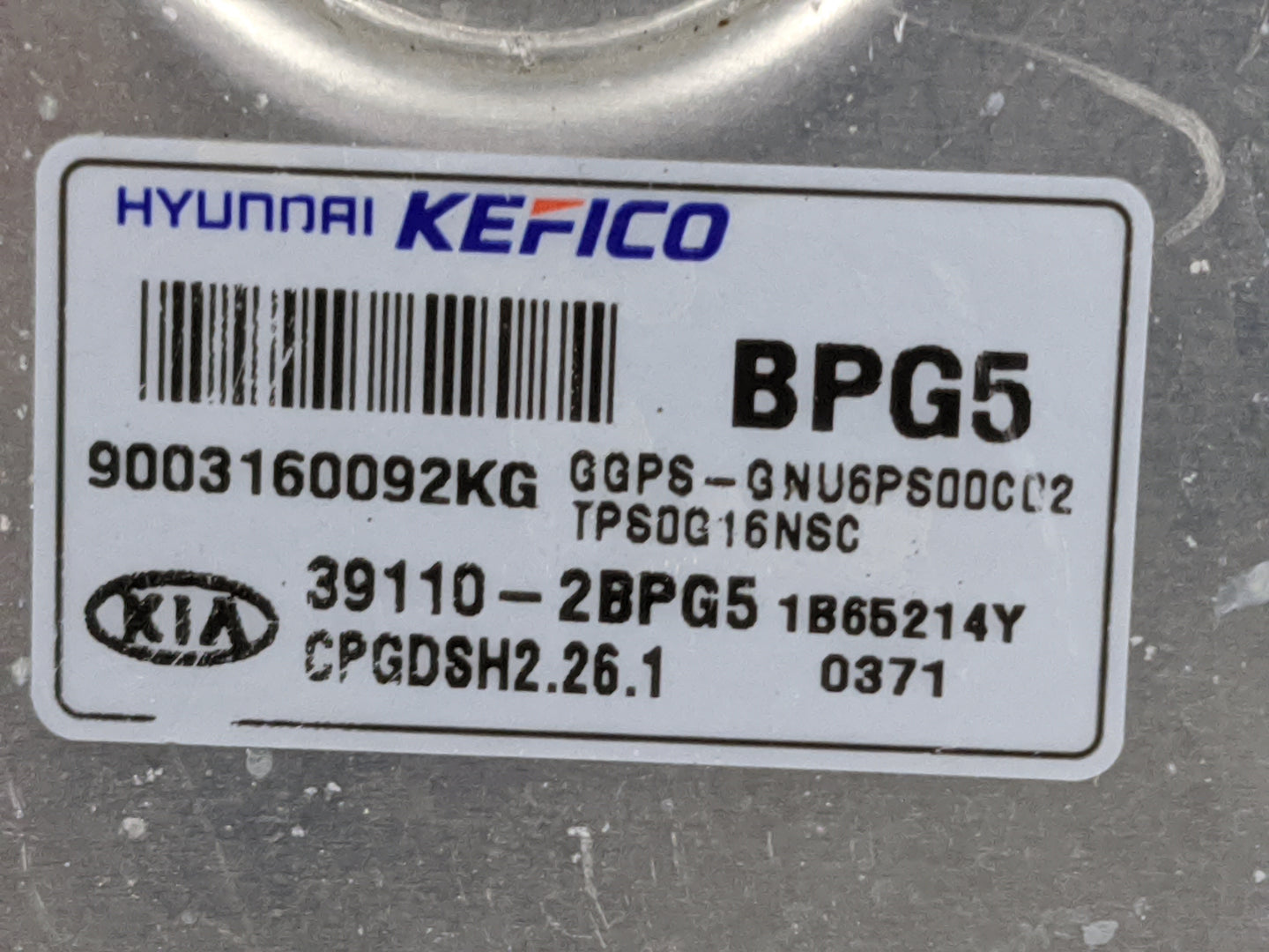 2017-2019 Kia Soul PCM Engine Control Computer ECU ECM PCU OEM P/N:39110-2BPG5 9003160092KG, CPGDSH2.26.1 Fits Fits 2017 201