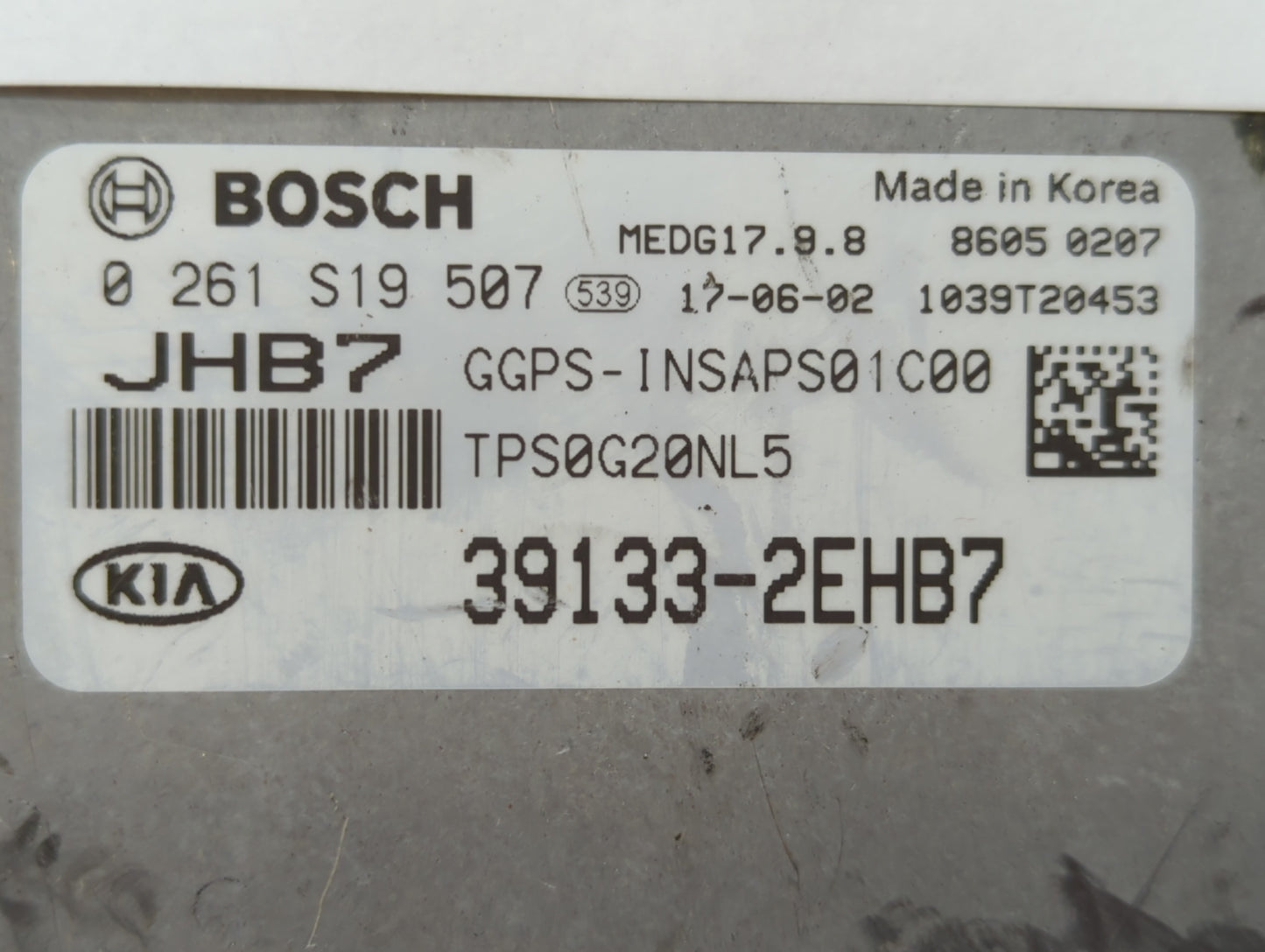 2017-2018 Kia Soul PCM Engine Control Computer ECU ECM PCU OEM P/N:39133-2EHB7 39133-2EHB6, 39132-2EHB2 Fits Fits 2017 2018 
