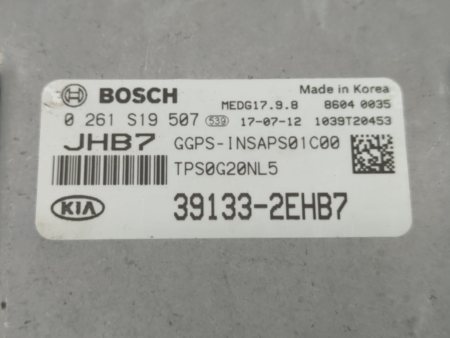 2017-2018 Kia Soul PCM Engine Control Computer ECU ECM PCU OEM P/N:39133-2EHB7 39133-2EHB6, 39132-2EHB2 Fits Fits 2017 2018 