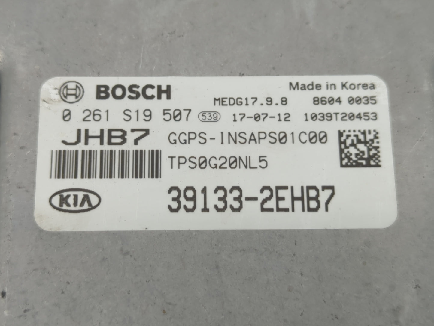 2017-2018 Kia Soul PCM Engine Control Computer ECU ECM PCU OEM P/N:39133-2EHB7 39133-2EHB6, 39132-2EHB2 Fits Fits 2017 2018 