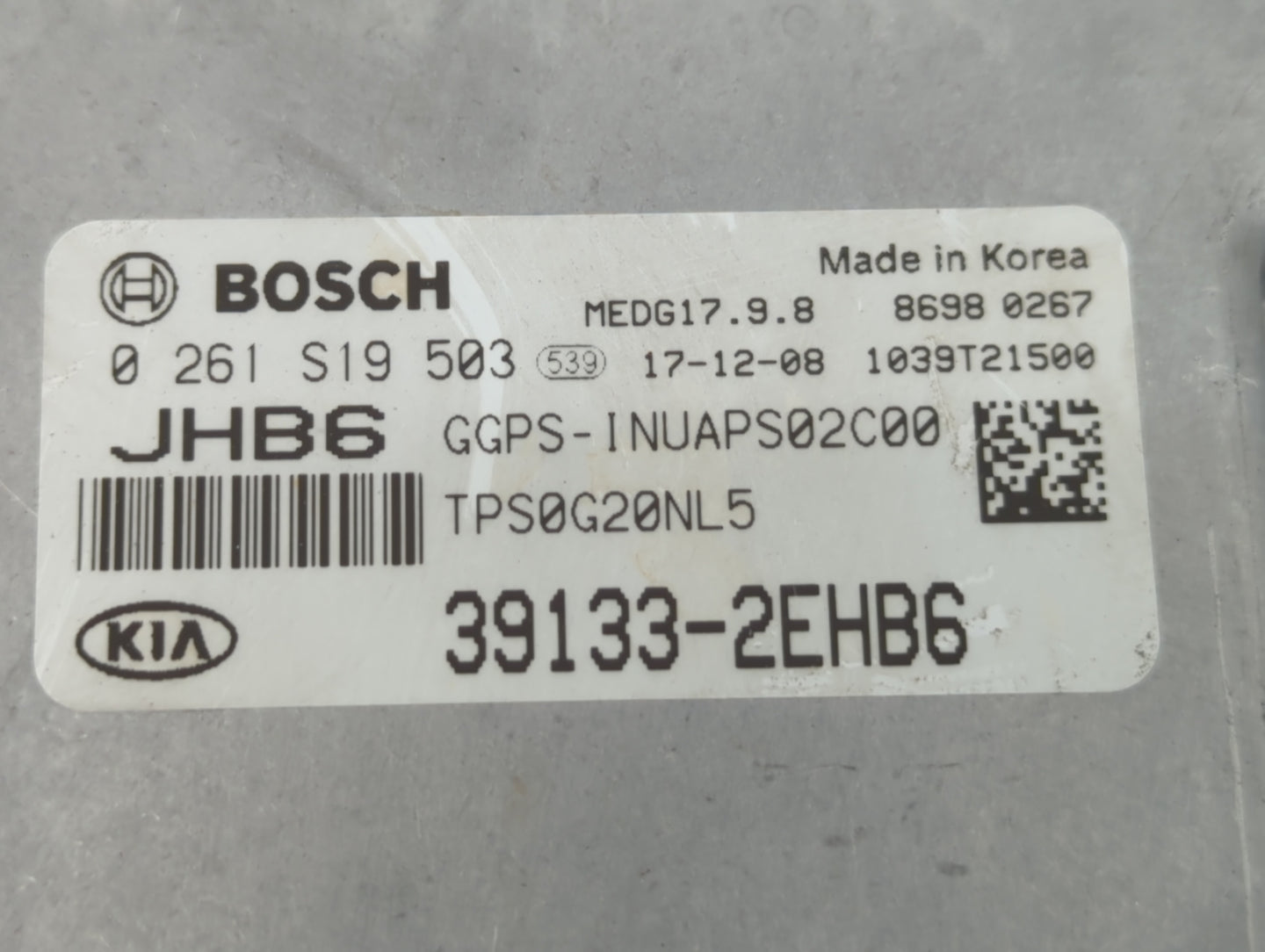 2017-2018 Kia Soul PCM Engine Control Computer ECU ECM PCU OEM P/N:39133-2EHB6 39133-2EHB7, 39132-2EHB2 Fits Fits 2017 2018 