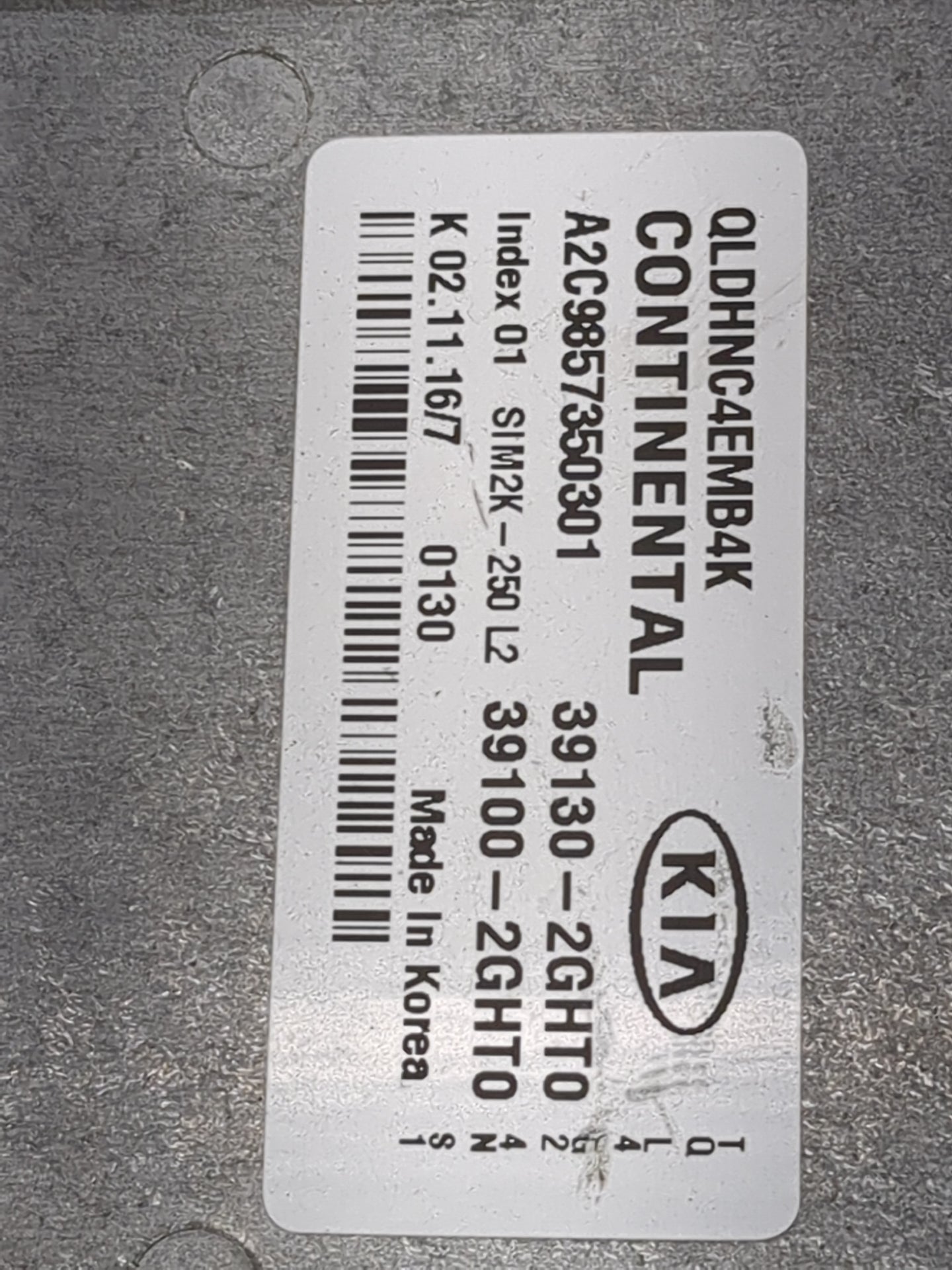 2017-2019 Kia Sportage PCM Engine Control Computer ECU ECM PCU OEM P/N:39130-2ght0 Fits Fits 2017 2018 2019 OEM Used Auto Pa