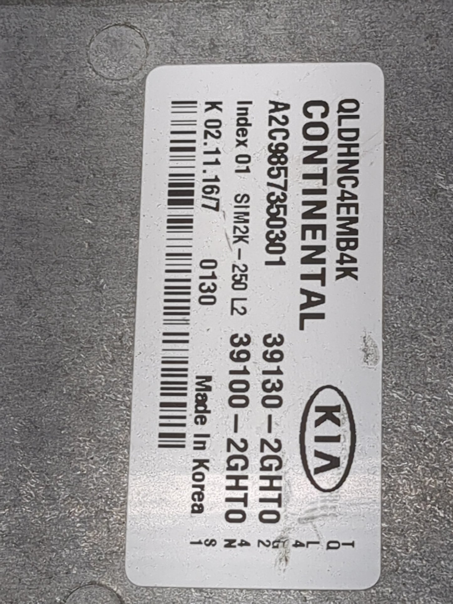 2017-2019 Kia Sportage PCM Engine Control Computer ECU ECM PCU OEM P/N:39130-2ght0 Fits Fits 2017 2018 2019 OEM Used Auto Pa