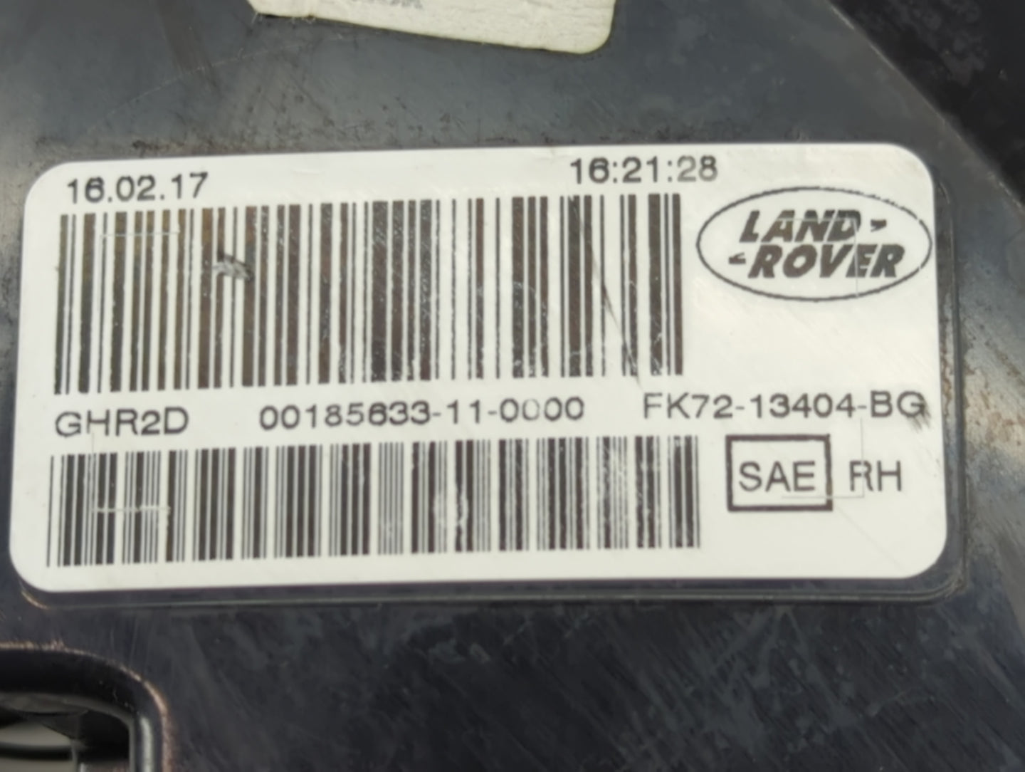 2015-2019 Land Rover Discovery Sport Tail Light Assembly Passenger Right OEM P/N:FK72-13404-BG Fits Fits 2015 2016 2017 2018