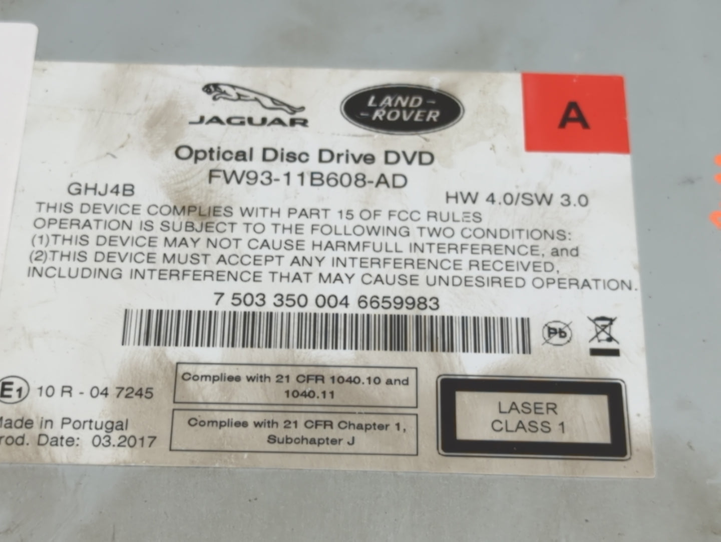 2017 Land Rover Range Rover Sport Radio AM FM Cd Player Receiver Replacement P/N:7 503 350 004 FW93-11B608-AD Fits Fits 2018