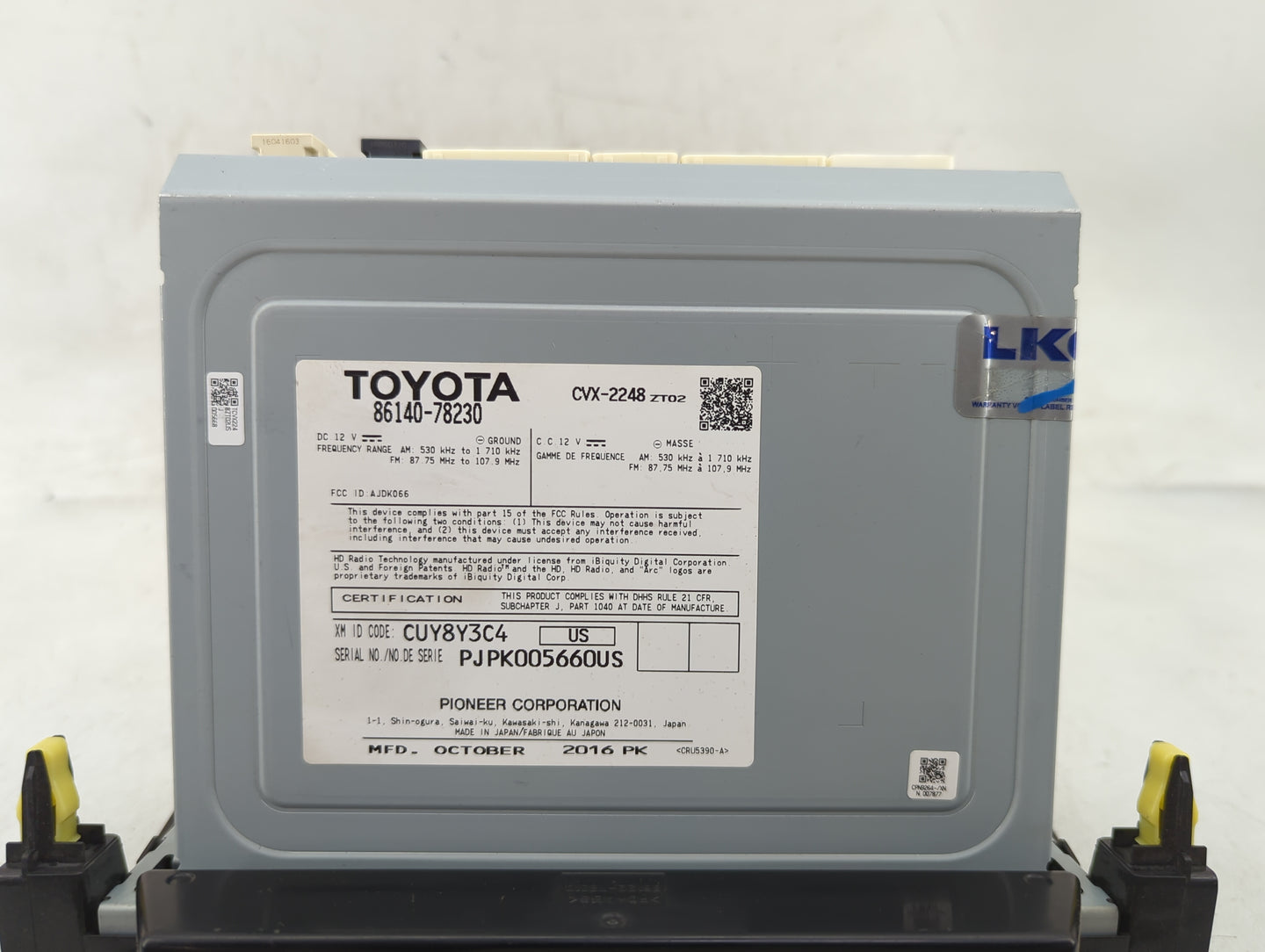 2017 Lexus Nx200t Radio AM FM Cd Player Receiver Replacement P/N:86140-78230 Fits OEM Used Auto Parts - Oemusedautoparts1.co