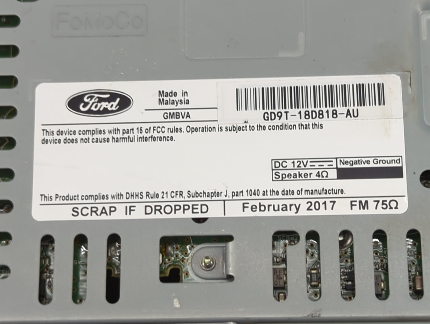 2017 Lincoln Continental Radio AM FM Cd Player Receiver Replacement P/N:GD9T-18D818-AU Fits OEM Used Auto Parts - Oemusedaut