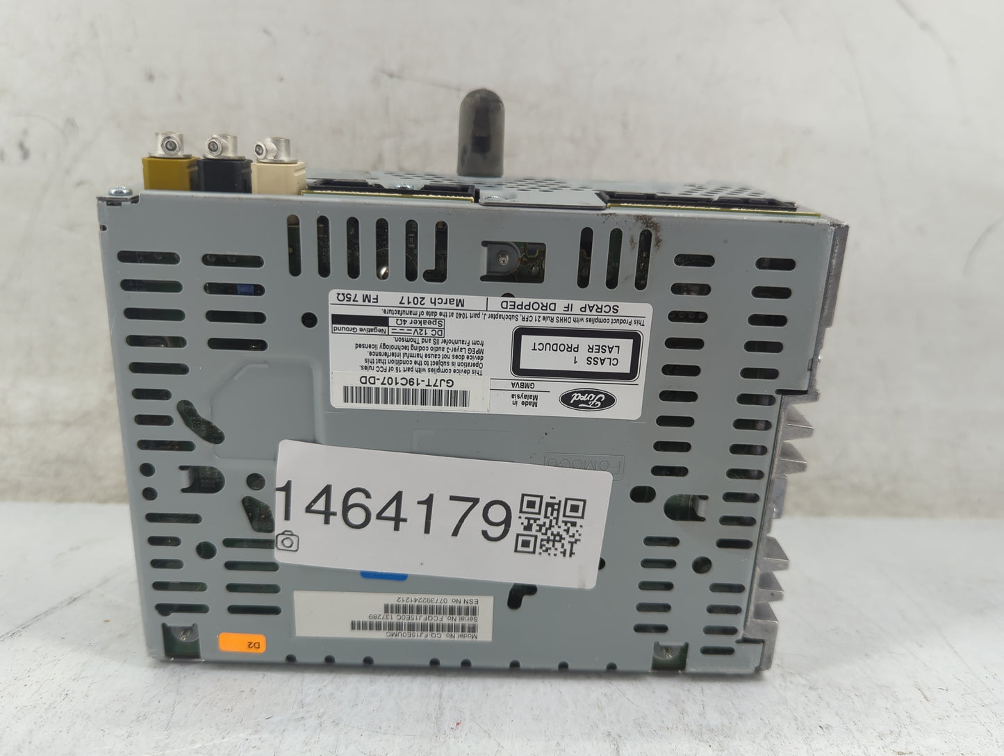 2017-2019 Lincoln Mkc Radio AM FM Cd Player Receiver Replacement P/N:GJ7T-19C107-DD Fits Fits 2017 2018 2019 OEM Used Auto P