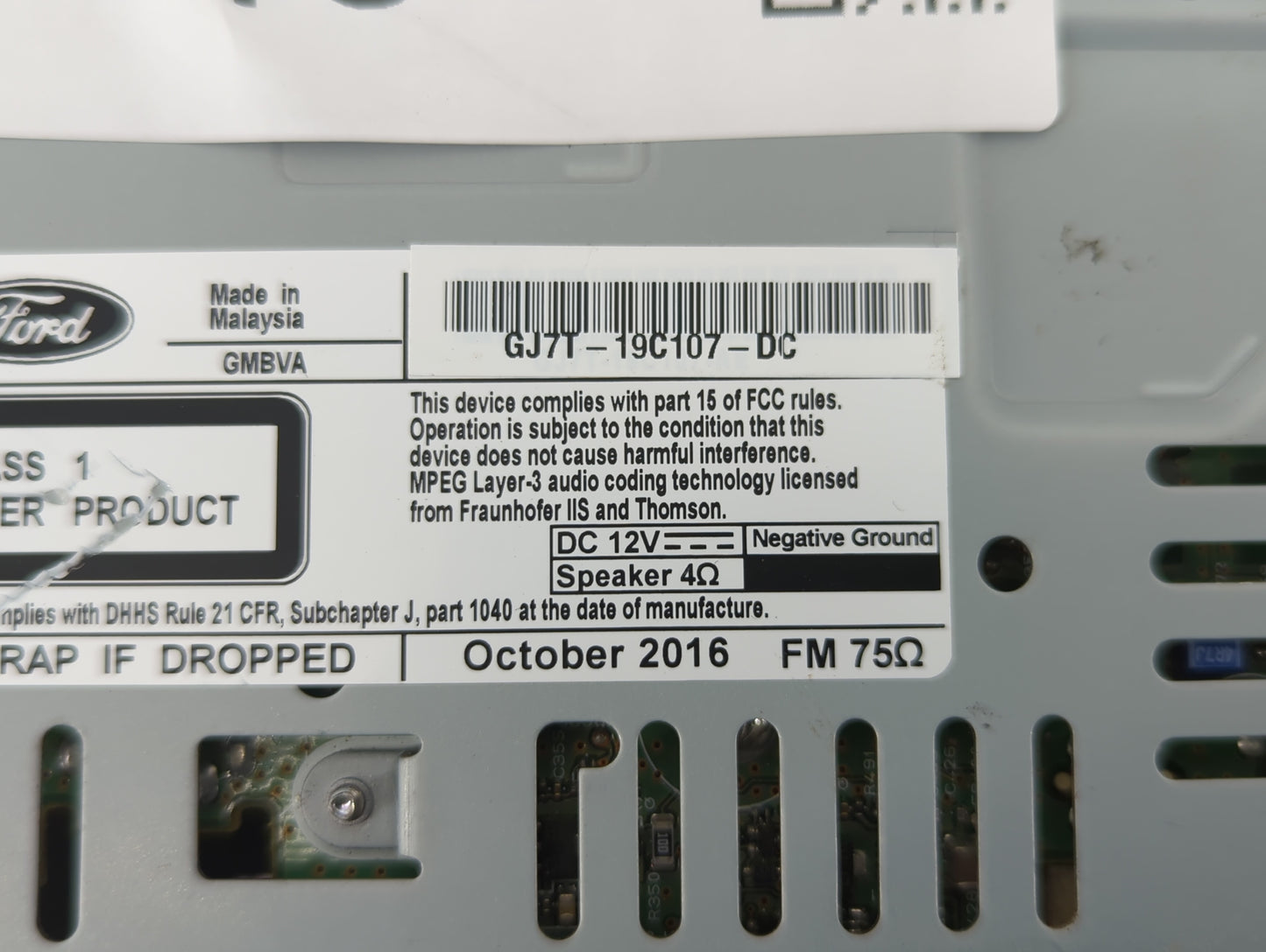 2017-2019 Lincoln Mkc Am Fm Cd Player Radio Receiver - Oemusedautoparts1.com