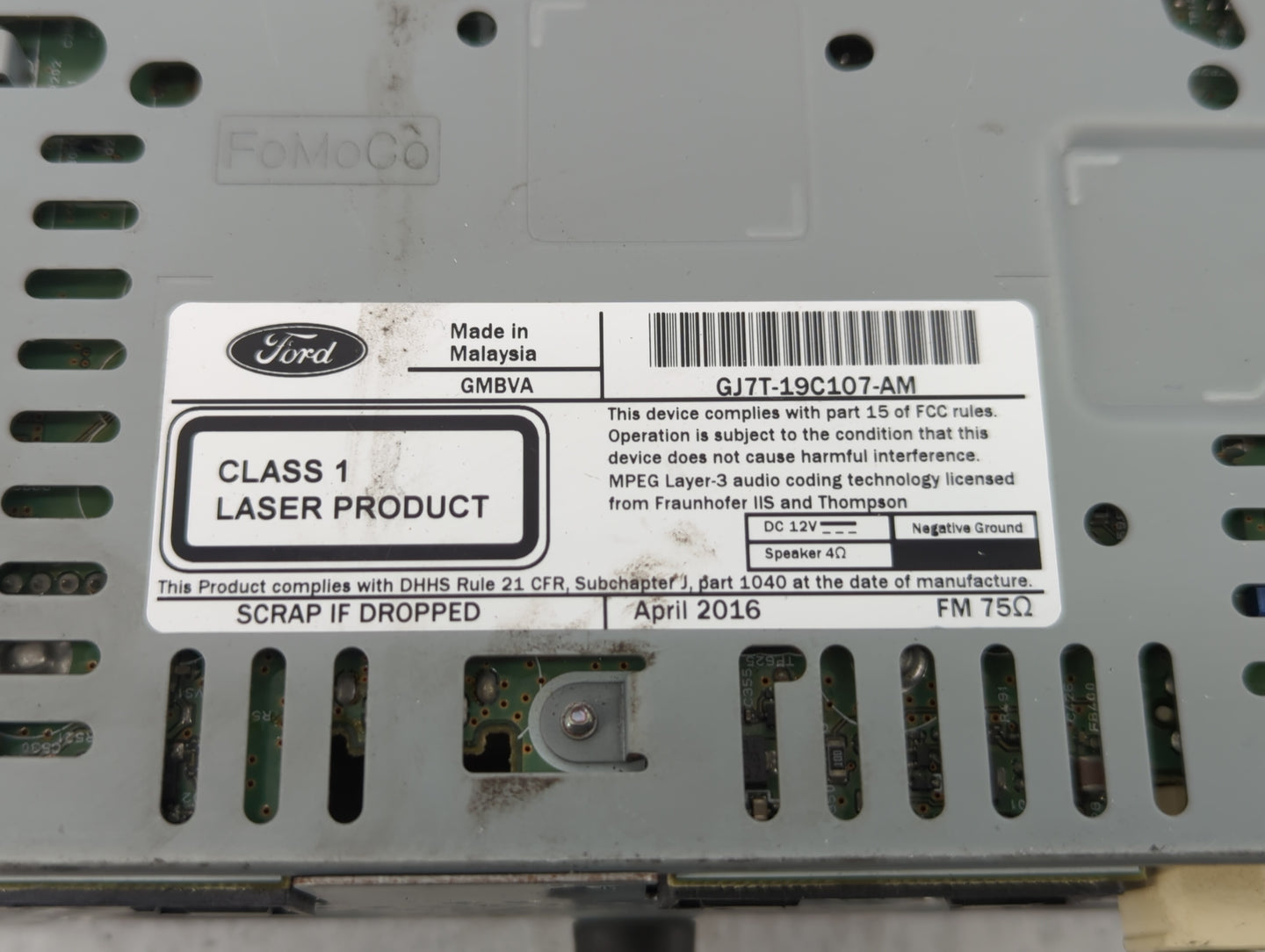 2017-2017 Lincoln Mkc Am Fm Cd Player Radio Receiver - Oemusedautoparts1.com