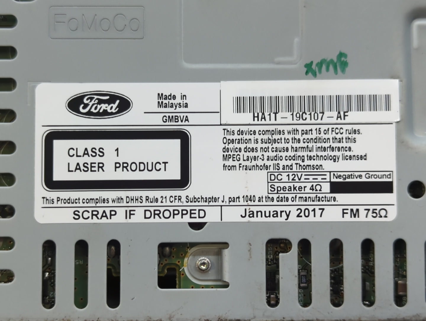 2017-2018 Lincoln Mkx Radio AM FM Cd Player Receiver Replacement P/N:HA1T-19C107-AF HA1T-19C107-CC Fits Fits 2017 2018 OEM U