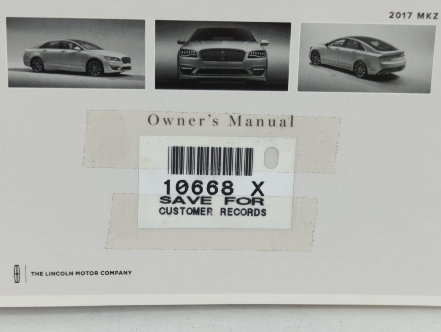 2017 Lincoln Mkz Owners Manual Book Guide P/N:HH6J 19A321 AA OEM Used Auto Parts - Oemusedautoparts1.com