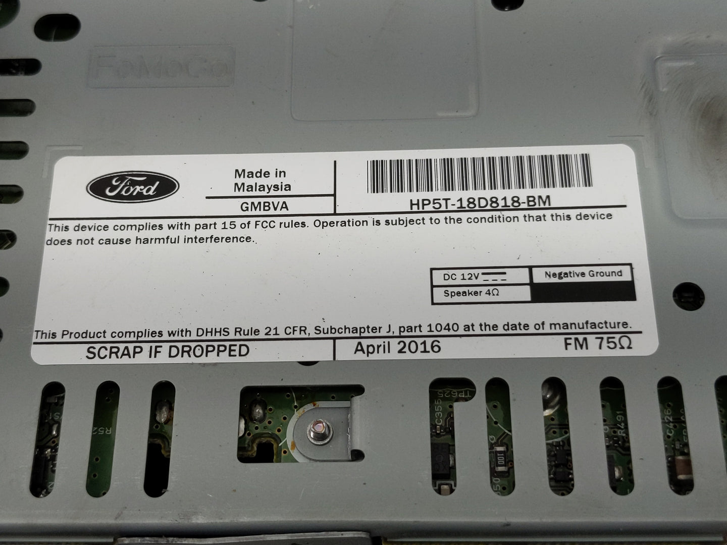 2017-2019 Lincoln Mkz Radio AM FM Cd Player Receiver Replacement P/N:HP5T-18D818-BM Fits Fits 2017 2018 2019 OEM Used Auto P