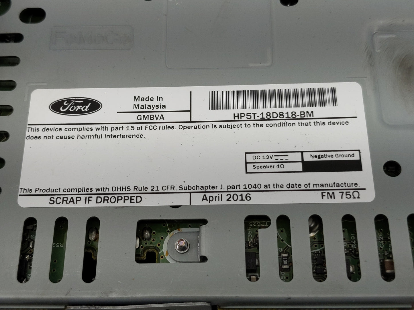 2017-2019 Lincoln Mkz Radio AM FM Cd Player Receiver Replacement P/N:HP5T-18D818-BM Fits Fits 2017 2018 2019 OEM Used Auto P