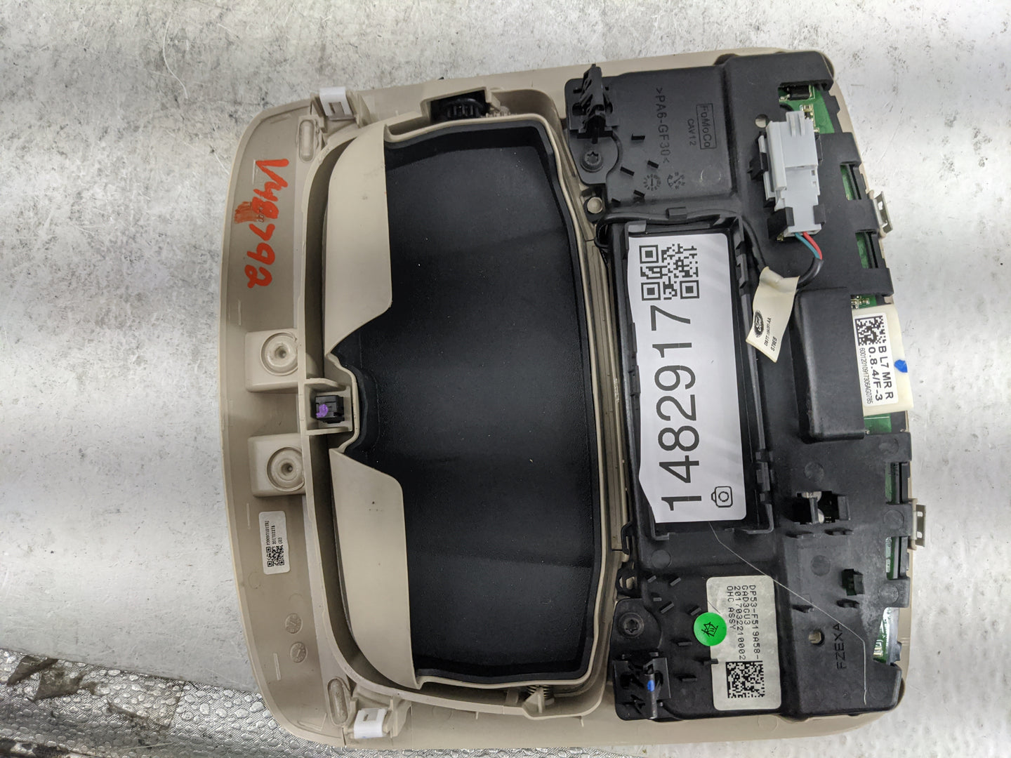 2017-2020 Lincoln Mkz Overhead Console W/rear Climate Control Tan - Oemusedautoparts1.com