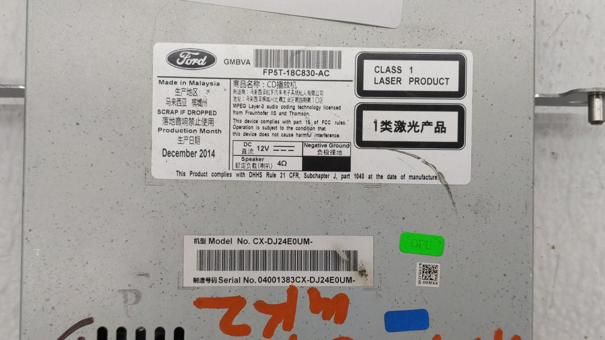 2015-2019 Lincoln Mkz Am Fm Cd Player Radio Receiver 186338 - Oemusedautoparts1.com