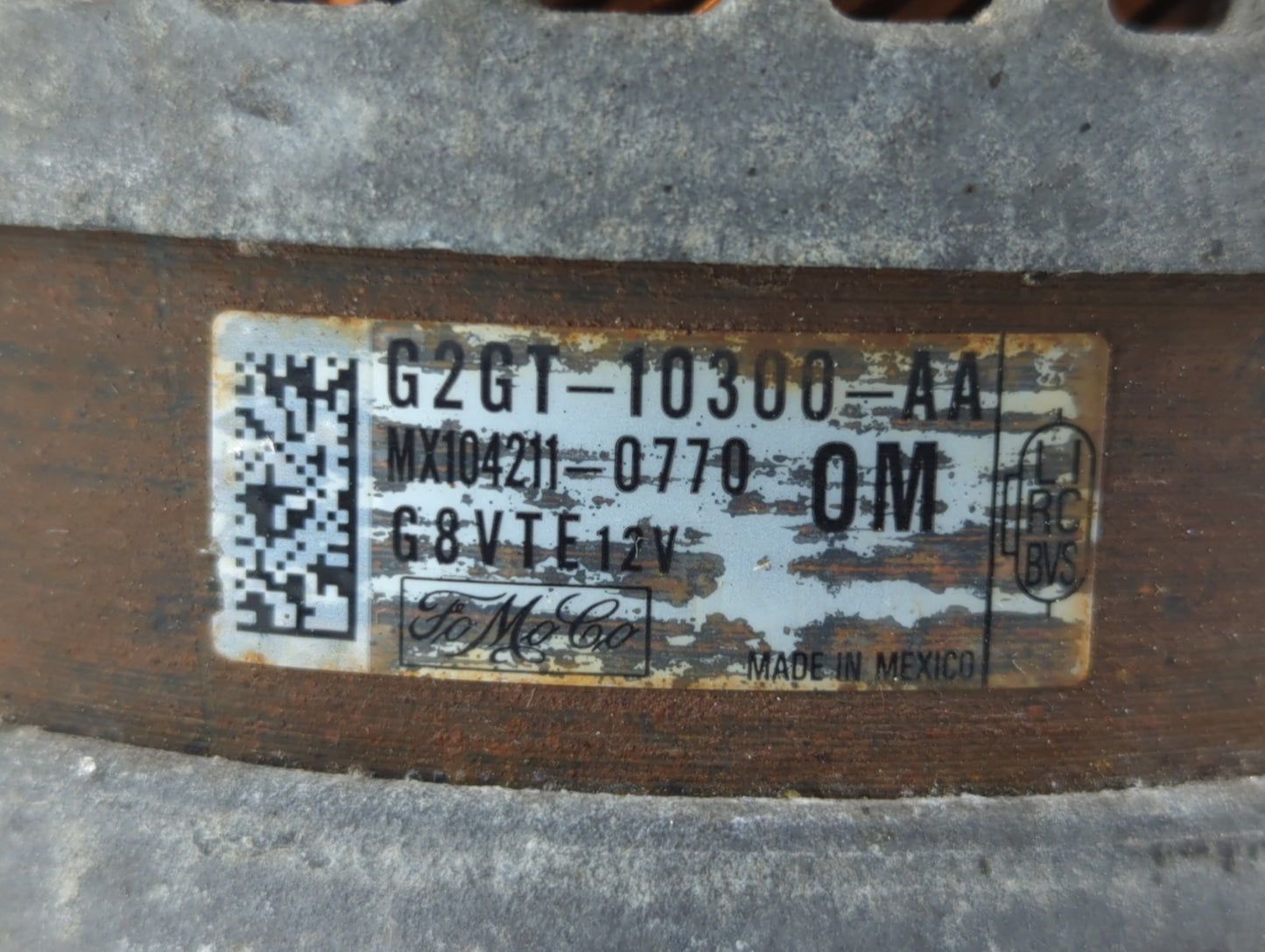 2017 Lincoln Mkz Alternator Replacement Generator Charging Assembly Engine OEM P/N:G2GT-10300-AA Fits OEM Used Auto Parts - 