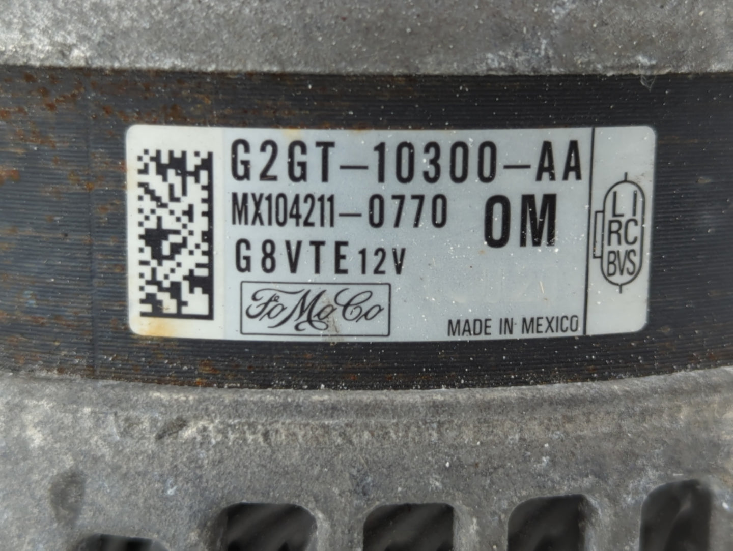 2017-2020 Lincoln Mkz Alternator Replacement Generator Charging Assembly Engine OEM P/N:G2GT-10300-AA Fits OEM Used Auto Par