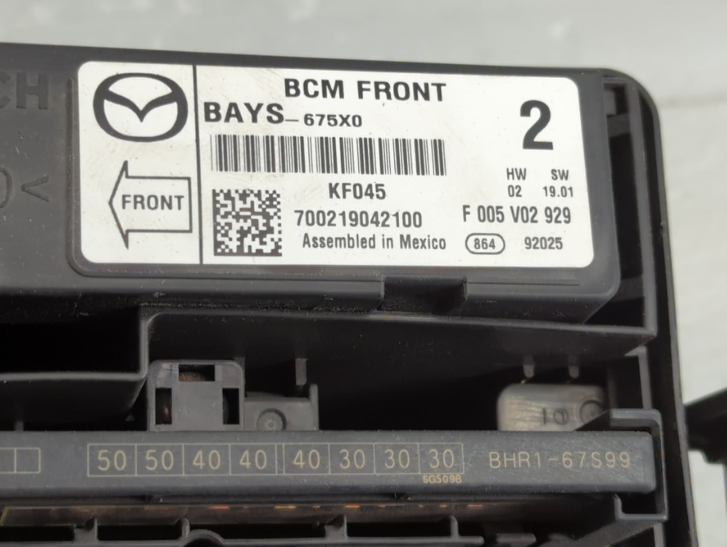 2017 Mazda 3 Fusebox Fuse Box Panel Relay Module Fits OEM Used Auto Parts - Oemusedautoparts1.com