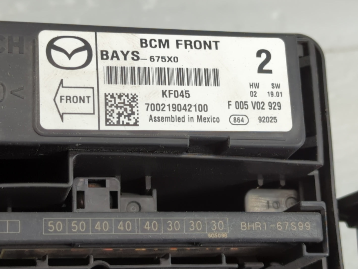 2017 Mazda 3 Fusebox Fuse Box Panel Relay Module Fits OEM Used Auto Parts - Oemusedautoparts1.com