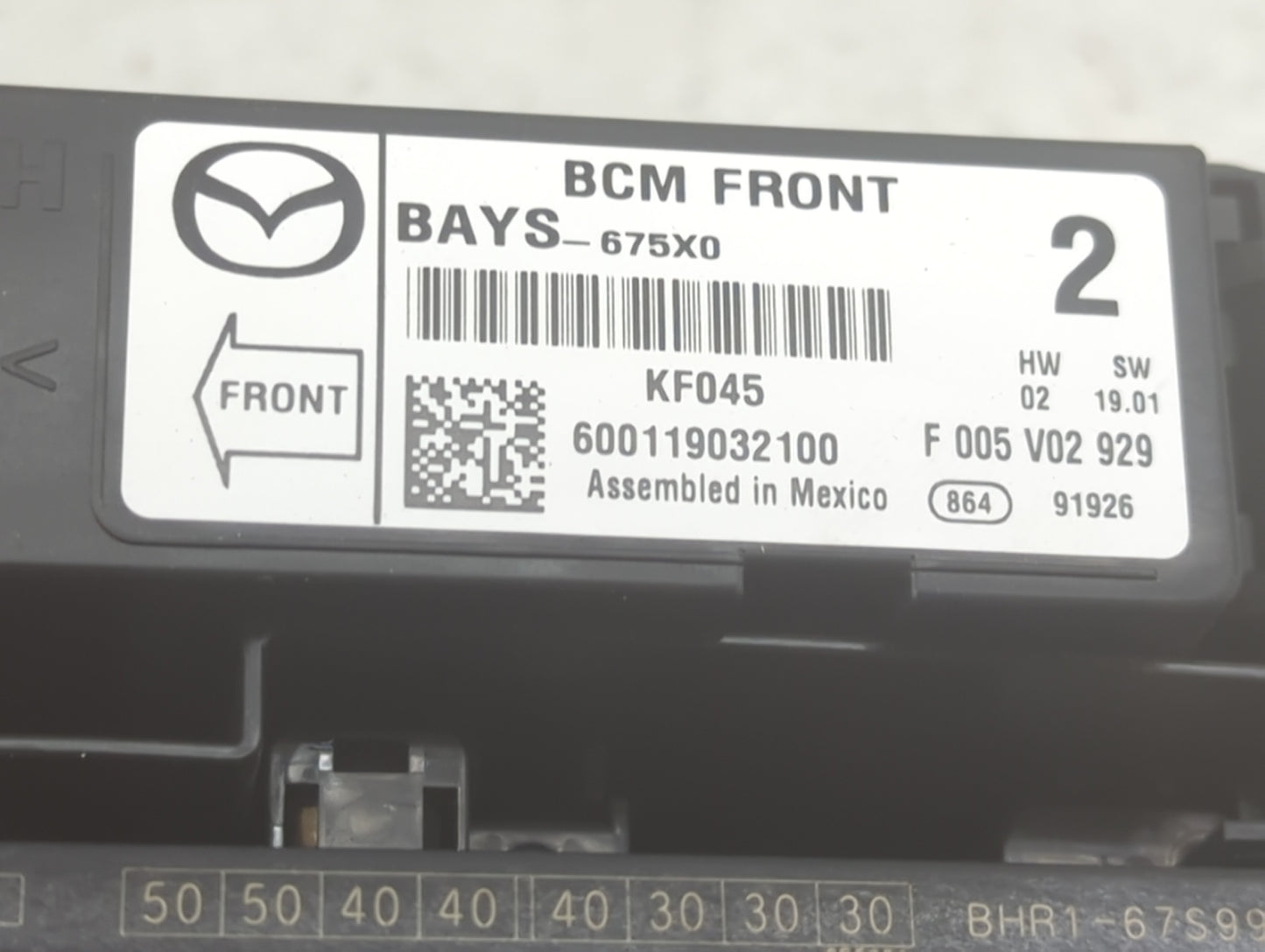 2014-2016 Mazda 3 Fusebox Fuse Box Panel Relay Module P/N:BAYS-675X0 Fits Fits 2014 2015 2016 OEM Used Auto Parts - Oemuseda