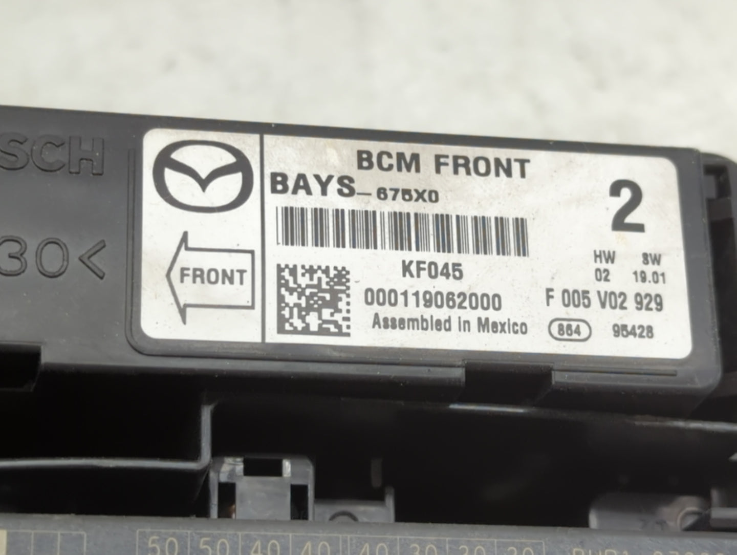 2014-2016 Mazda 3 Fusebox Fuse Box Panel Relay Module P/N:BAYS-675X0 Fits Fits 2014 2015 2016 OEM Used Auto Parts - Oemuseda