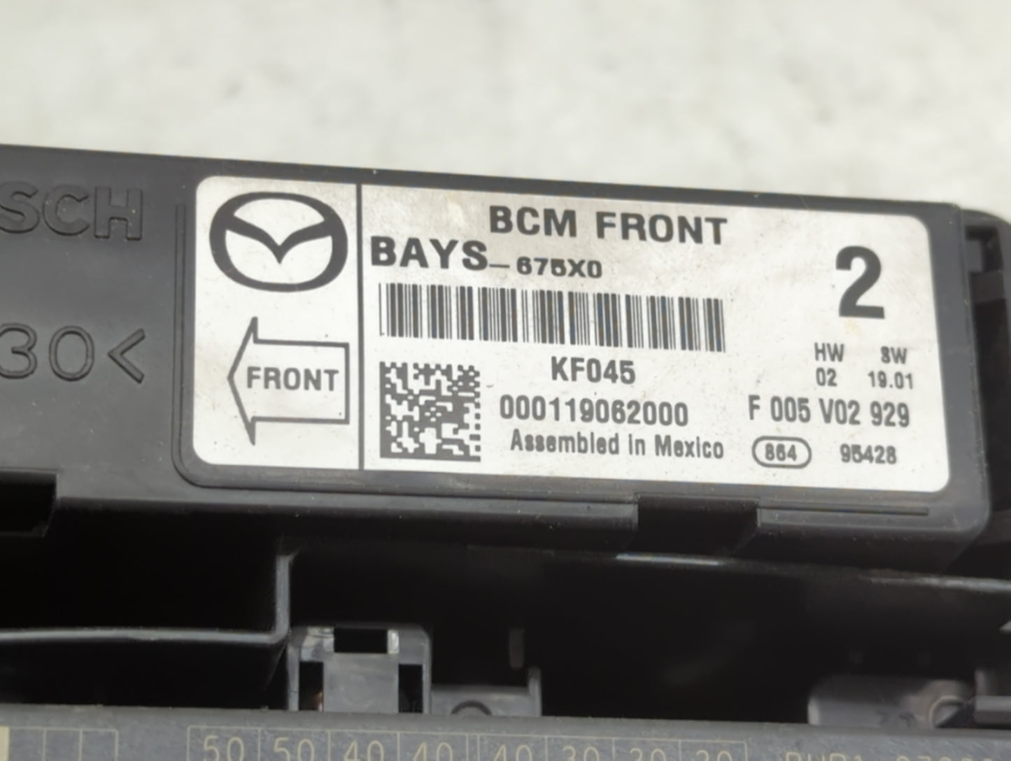 2014-2016 Mazda 3 Fusebox Fuse Box Panel Relay Module P/N:BAYS-675X0 Fits Fits 2014 2015 2016 OEM Used Auto Parts - Oemuseda