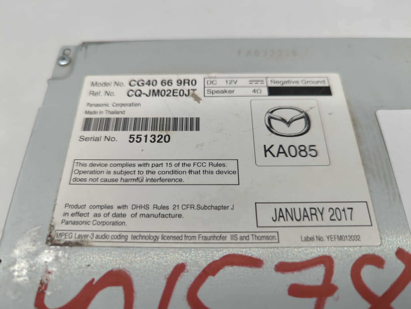 2013-2017 Mazda 5 Am Fm Cd Player Radio Receiver - Oemusedautoparts1.com