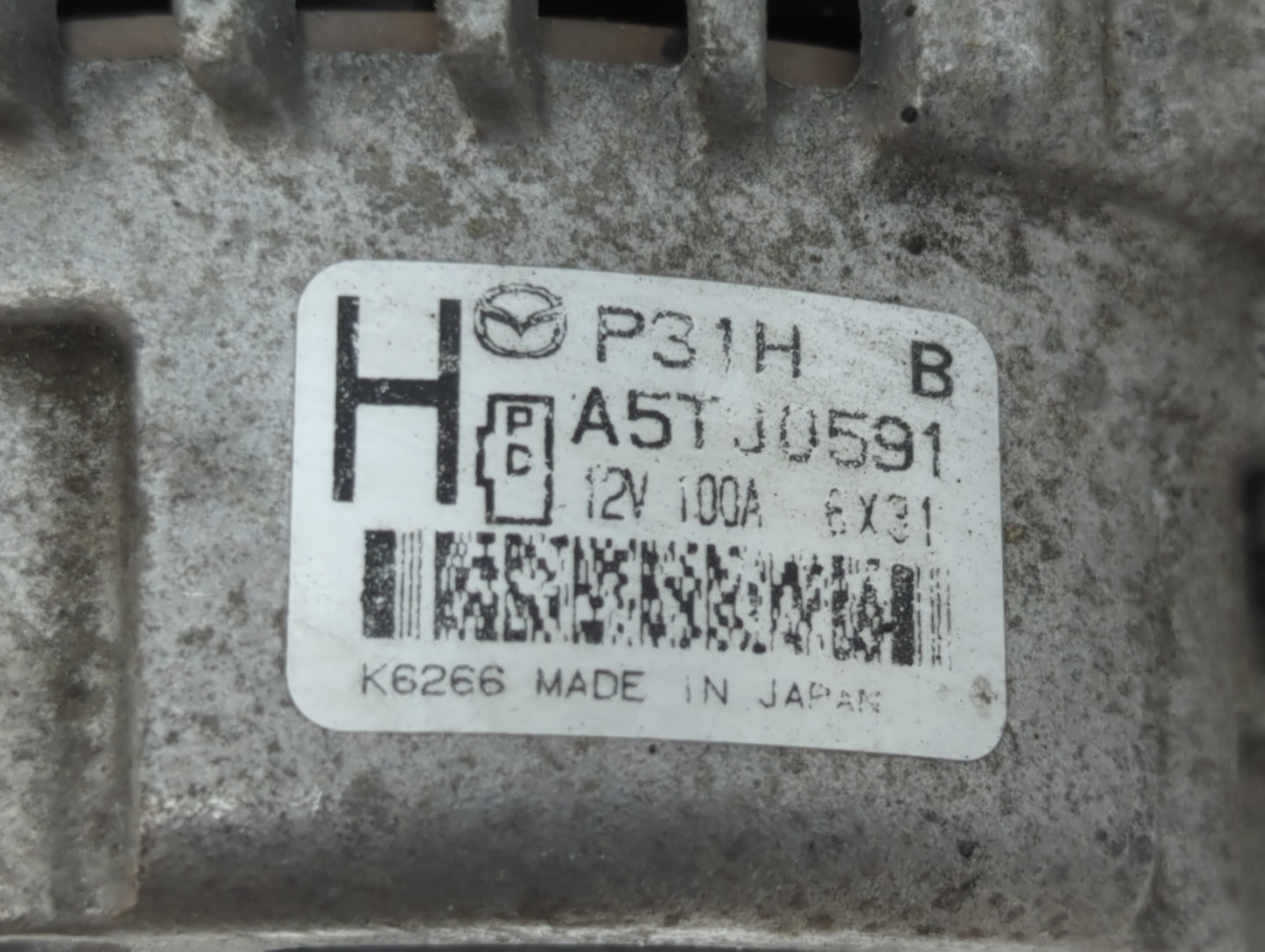 2017-2021 Mazda 6 Alternator Replacement Generator Charging Assembly Engine OEM P/N:A5TJ0591 Fits OEM Used Auto Parts - Oemu