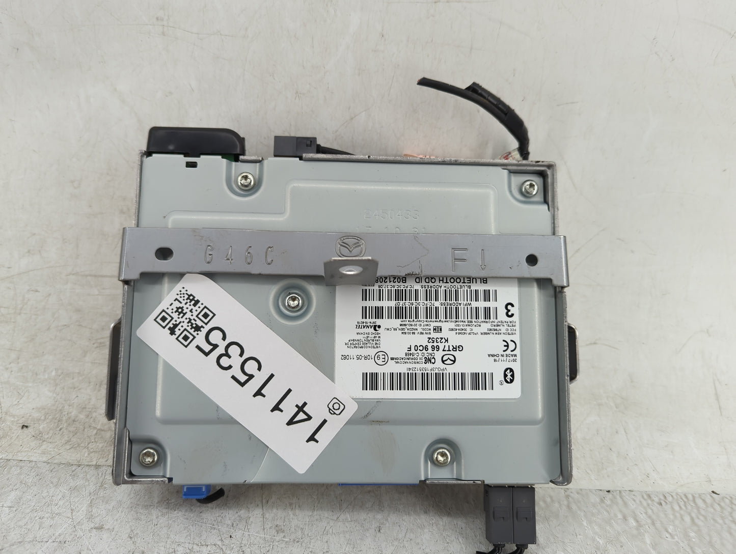 2016-2017 Mazda 6 Radio AM FM Cd Player Receiver Replacement P/N:GRT7669C0F Fits Fits 2016 2017 OEM Used Auto Parts - Oemuse