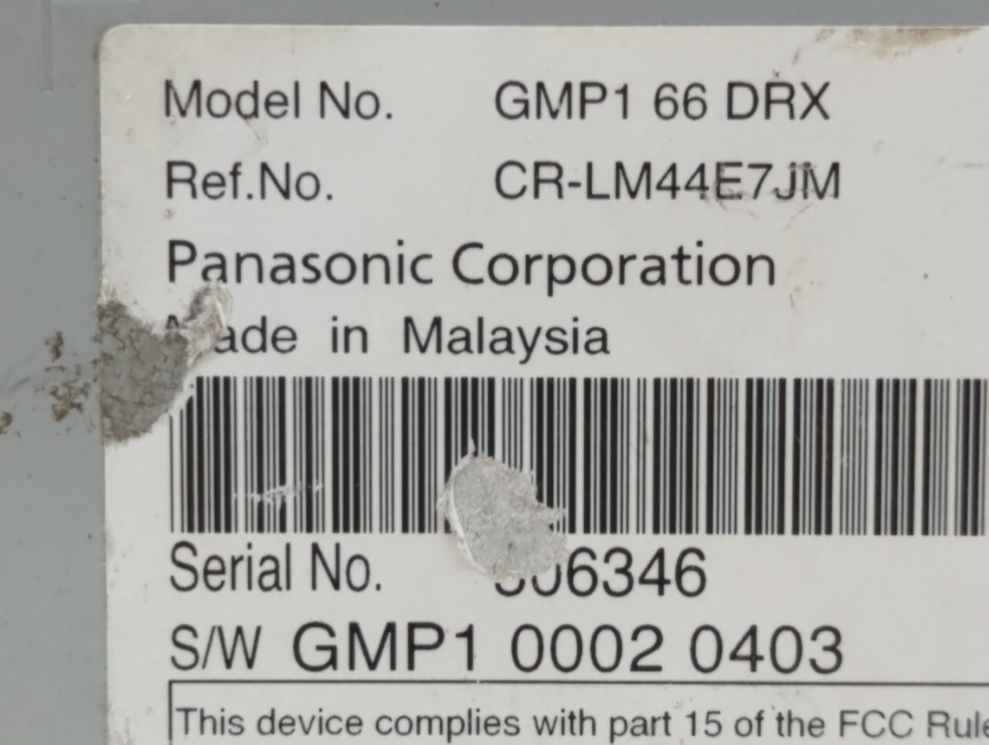 2017 Mazda 6 PCM Engine Control Computer ECU ECM PCU OEM P/N:GMP1 66 DRX Fits OEM Used Auto Parts - Oemusedautoparts1.com