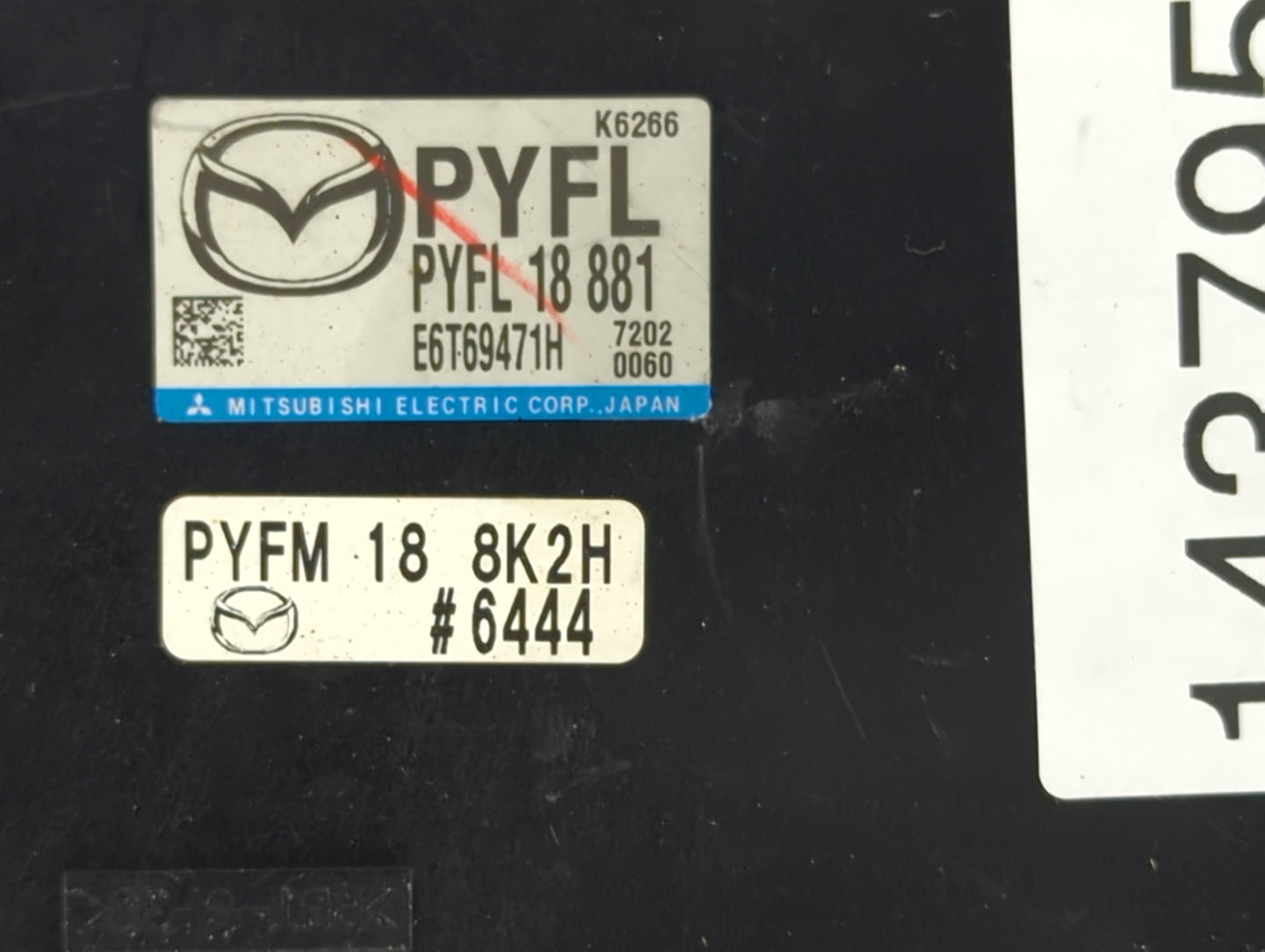 2016-2022 Mazda Cx-9 PCM Engine Control Computer ECU ECM PCU OEM P/N:PYFL18881, E6T69471H, PYFM188K2H Fits OEM Used Auto Par