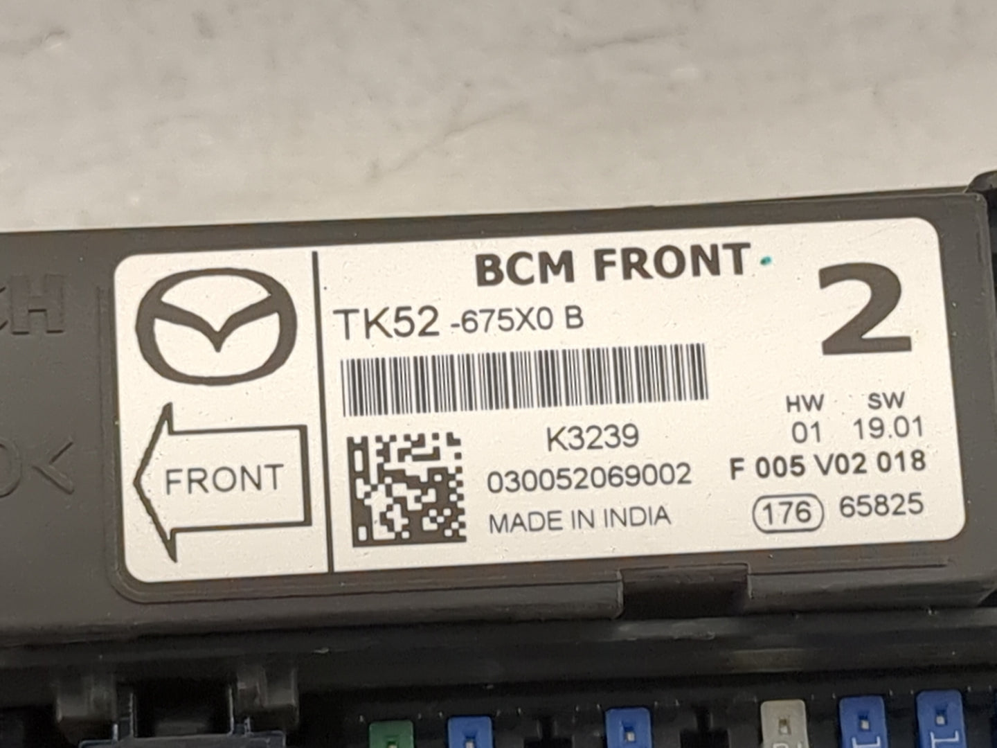 2017 Mazda Mazda6 Fusebox Fuse Box Panel Relay Module P/N:TK52-675X0B TK52-675X0 B Fits Fits 2016 2018 2019 2020 2021 2022 O