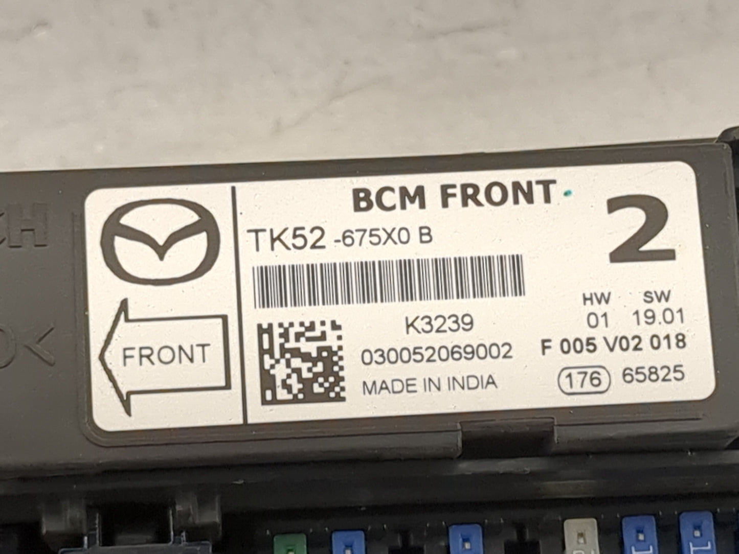 2017 Mazda Mazda6 Fusebox Fuse Box Panel Relay Module P/N:TK52-675X0B TK52-675X0 B Fits Fits 2016 2018 2019 2020 2021 2022 O