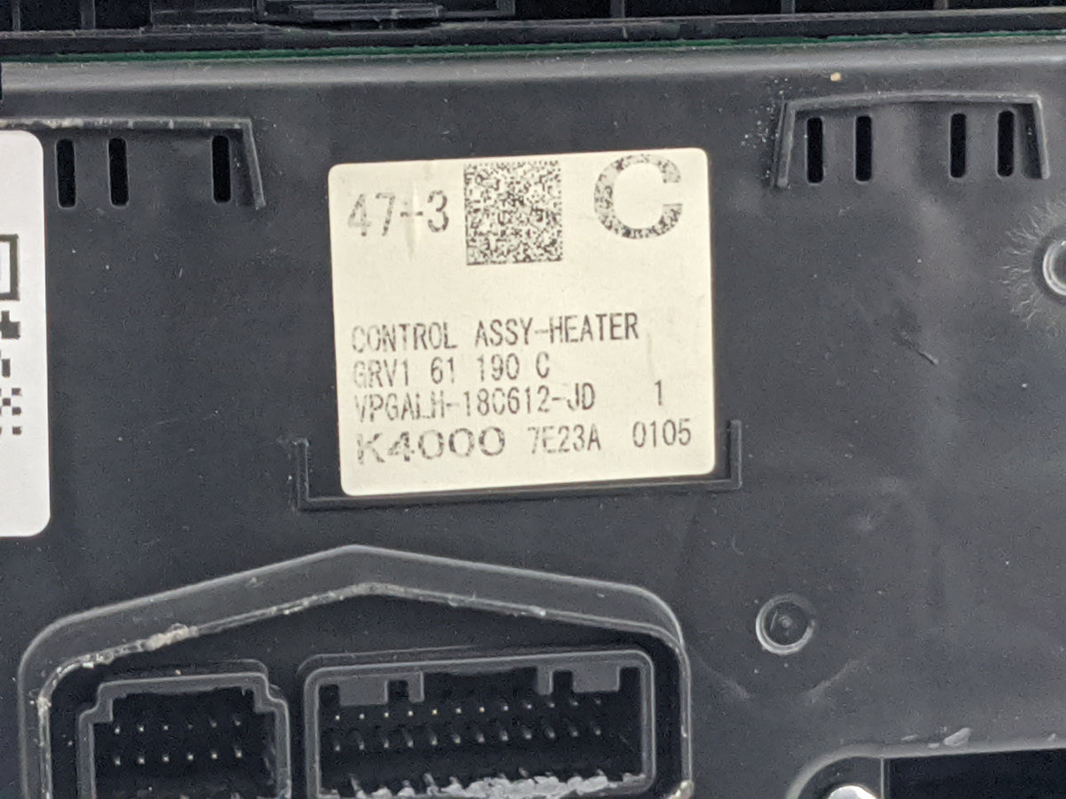 2017 Mazda Mazda6 Climate Control Module Temperature AC/Heater Replacement P/N:GRV1 61 190 C VPGALH-18C612-JD, K4000 7E23A F