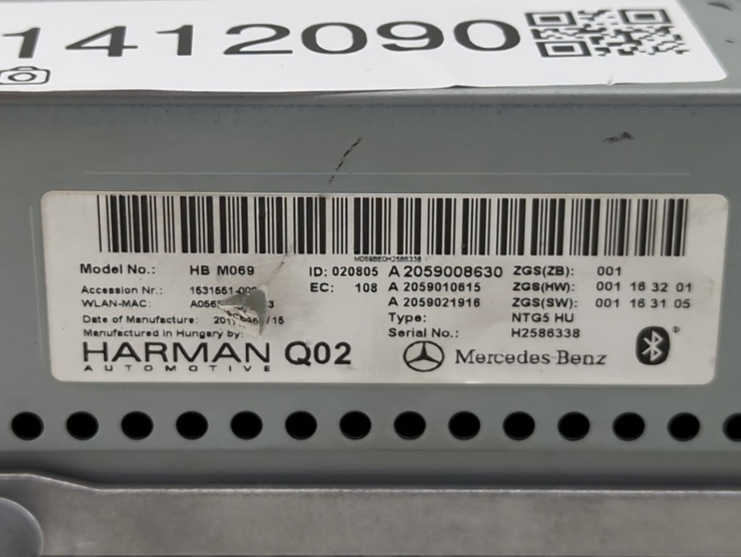2017 Mercedes-Benz C350 Radio AM FM Cd Player Receiver Replacement P/N:2059021916 2059010615, 2059008630 Fits OEM Used Auto 