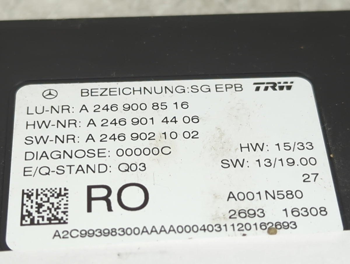 2016-2017 Mercedes-benz Cla250 Parking Brake Control Module - Oemusedautoparts1.com